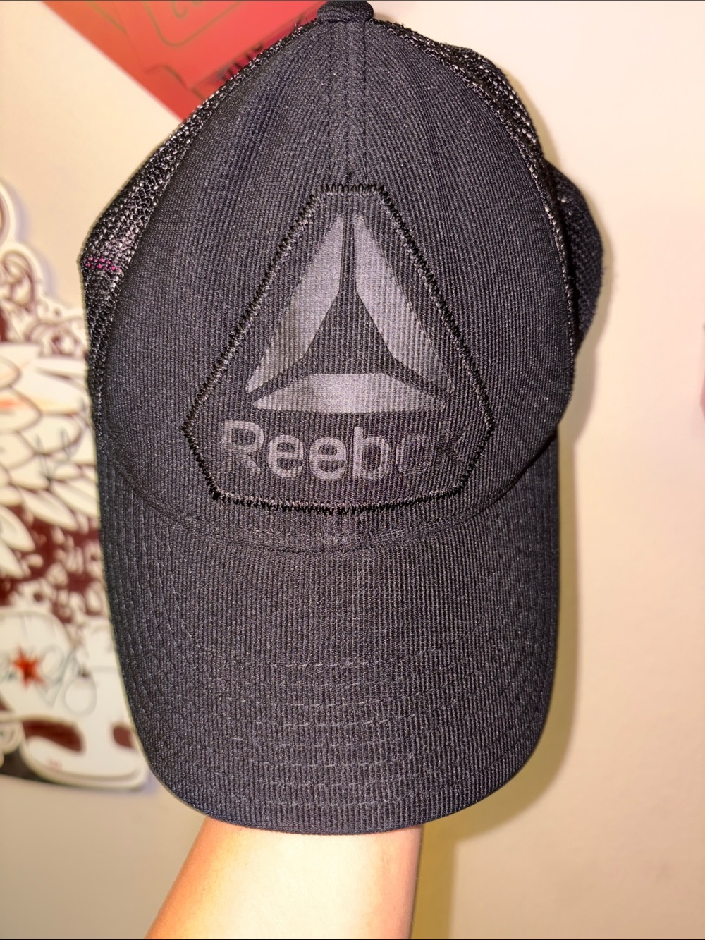 Reebok Black Logo Mesh Cap